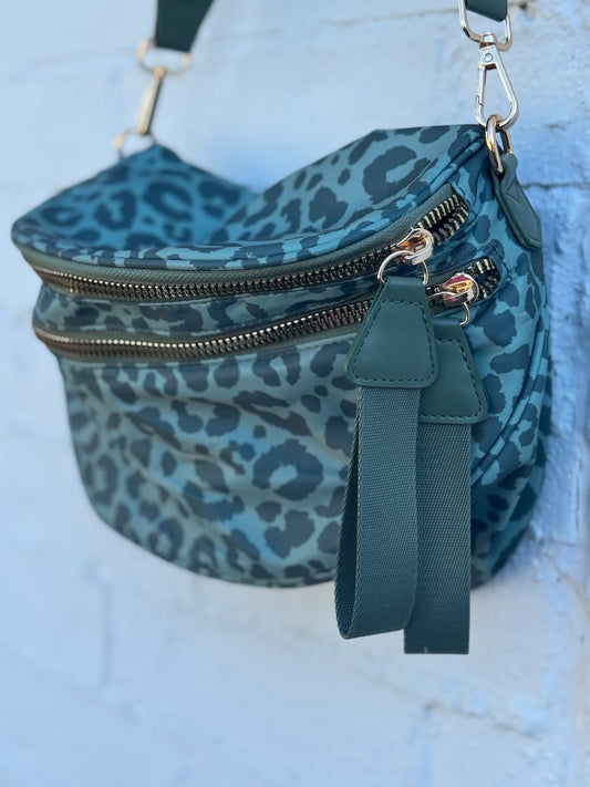 Leopard Double Zip Bum Bags