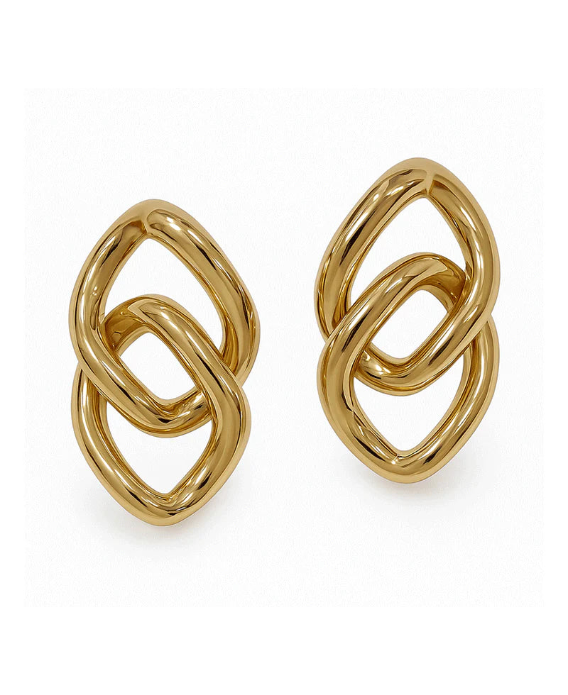 Double Square Linked Earrings