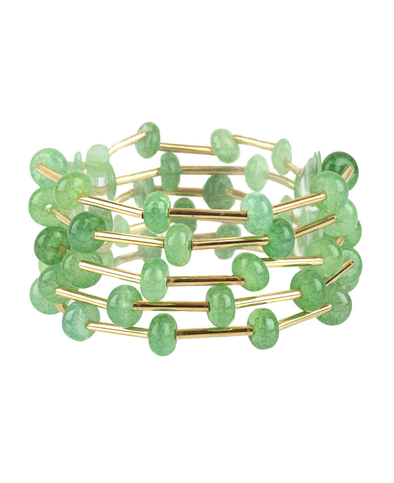 Marble Bead & Bar Stackable Bracelet
