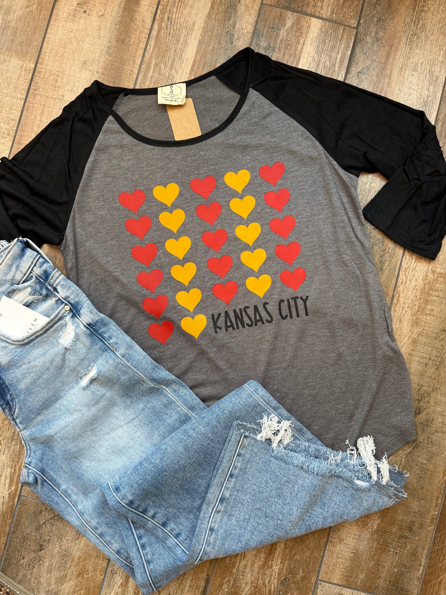 3/4 Sleeve KC Hearts