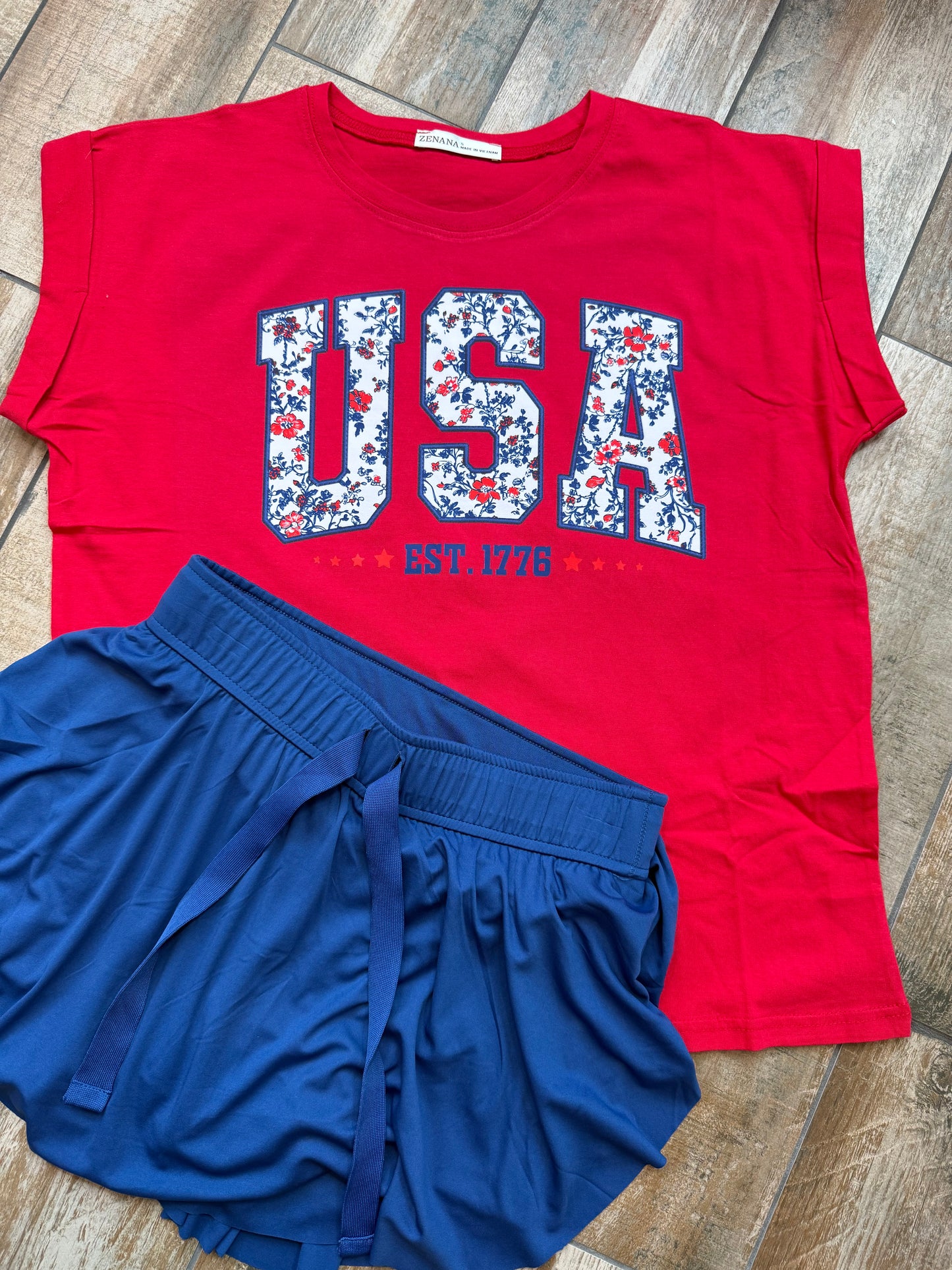 Red USA Tee