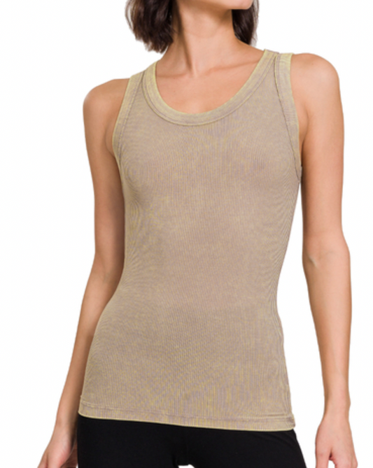 Ribbed Scoop Neck Tank