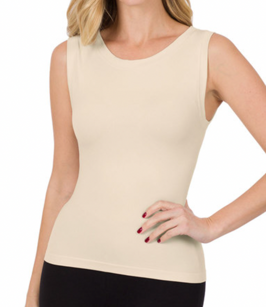 Cropped Seamless Round Neck Tank