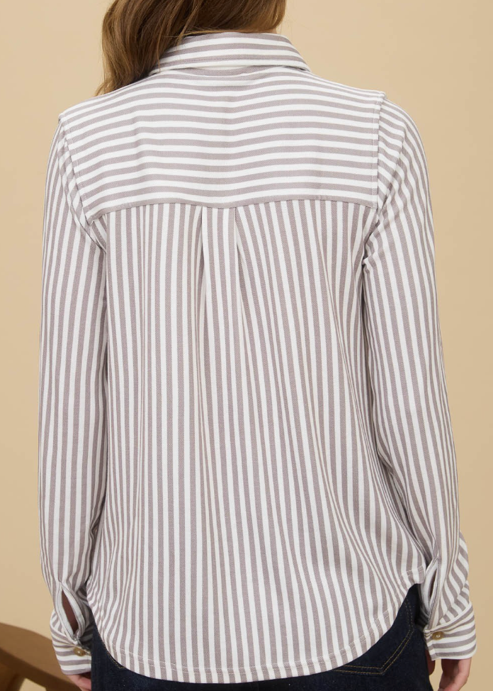 Stripe Collared Button Down