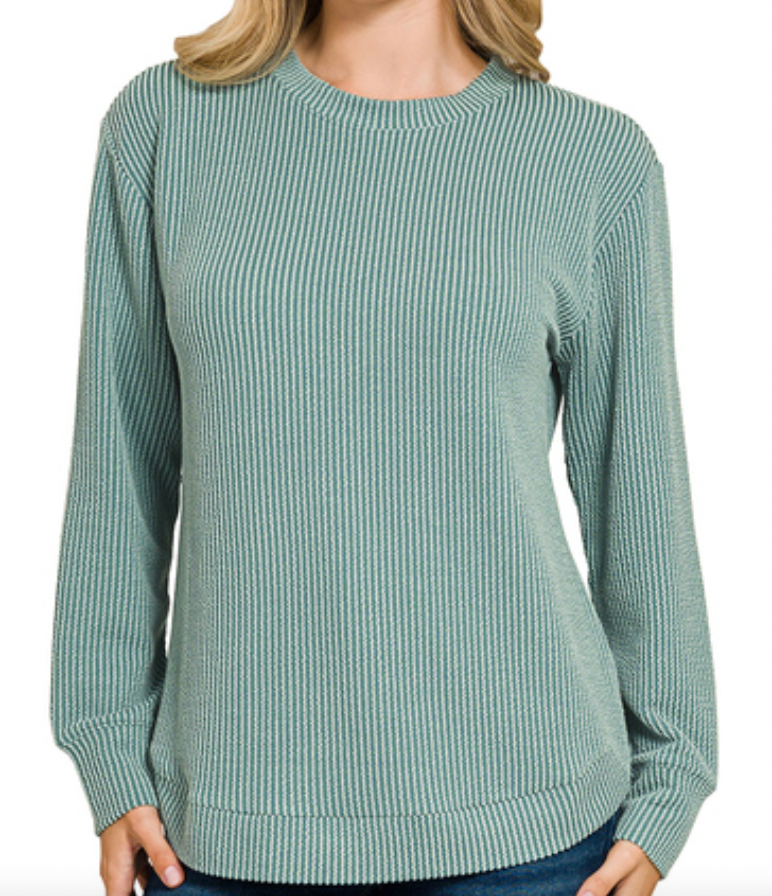 Ribbed Round Neck Top