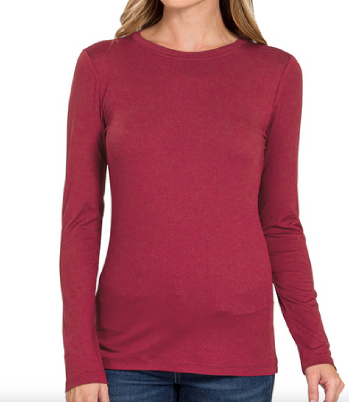 Brushed Microfiber Long Sleeve Tee