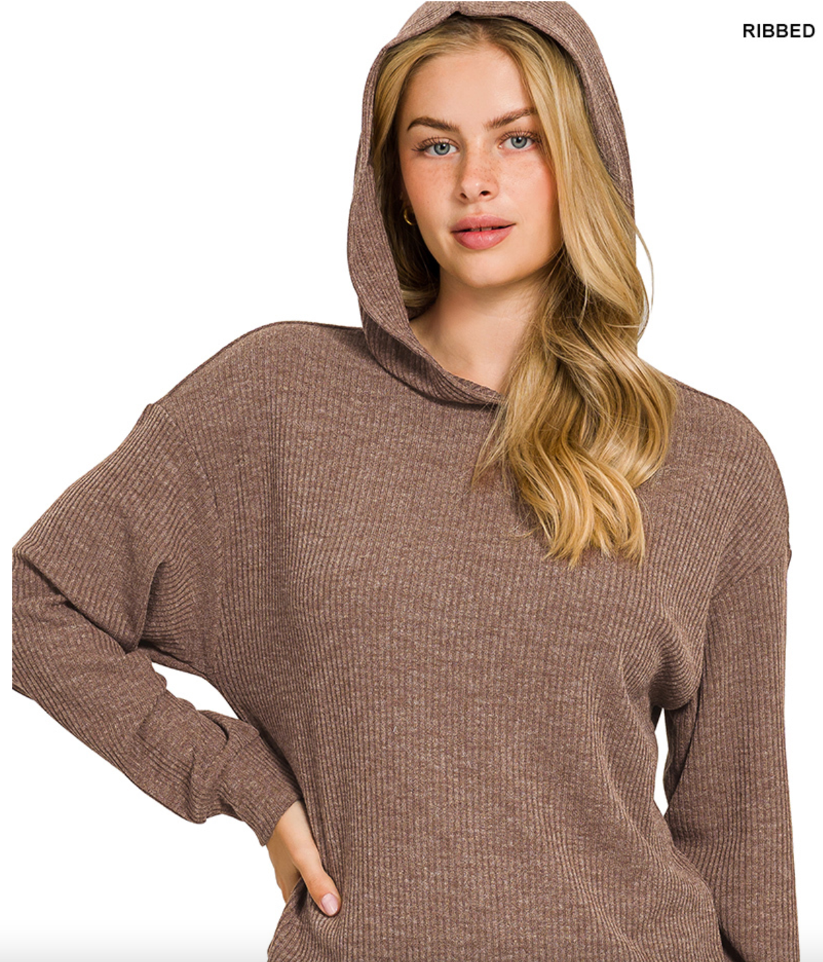 Ribbed Hoodie Pullover