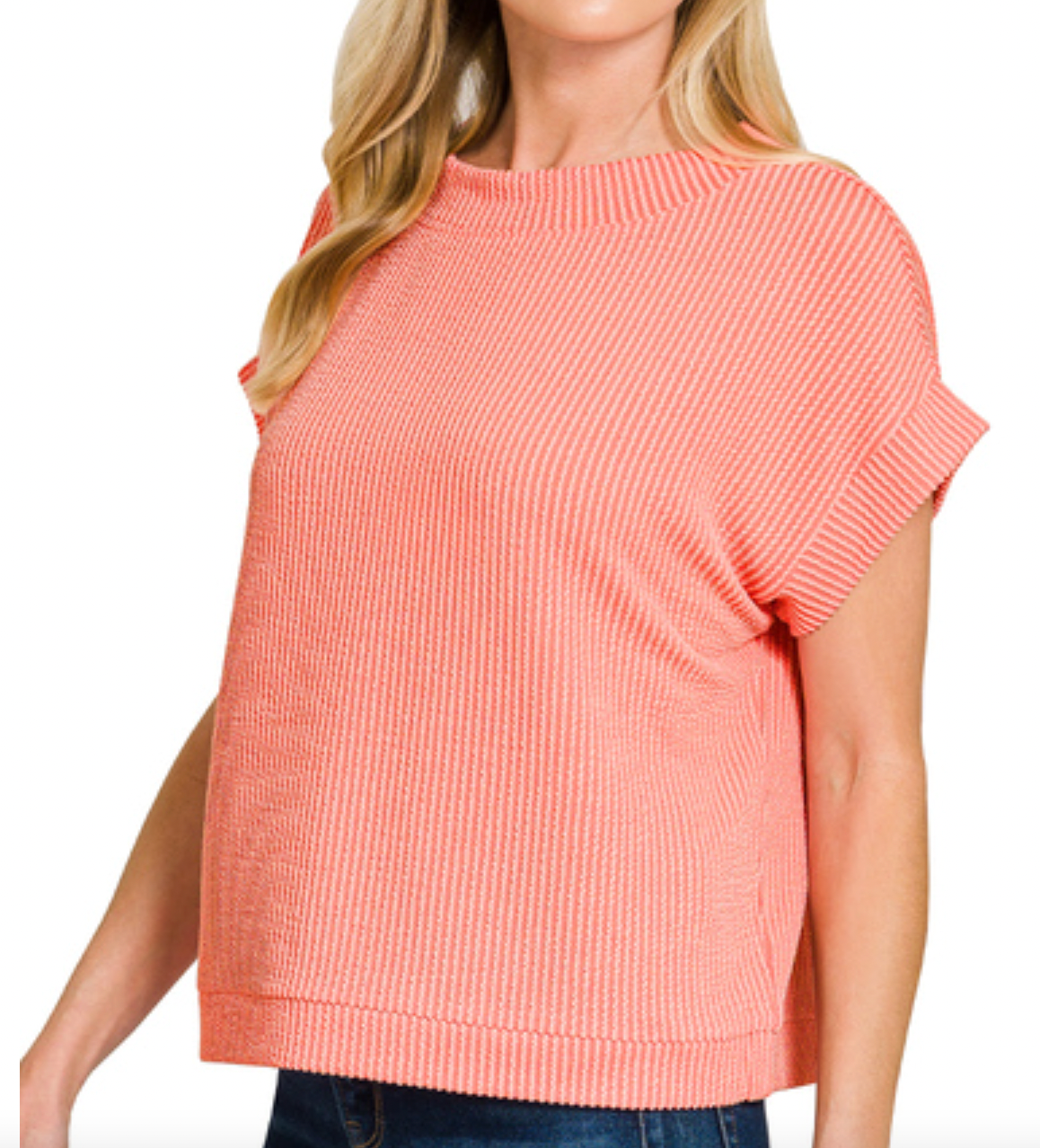 Ribbed Cap Sleeve Top