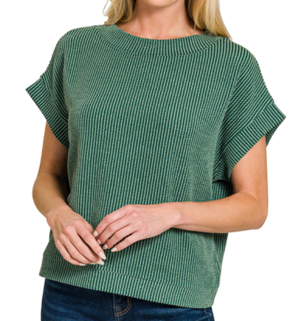 Ribbed Cap Sleeve
