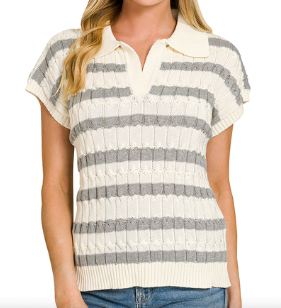 Stripe Collared Sweater