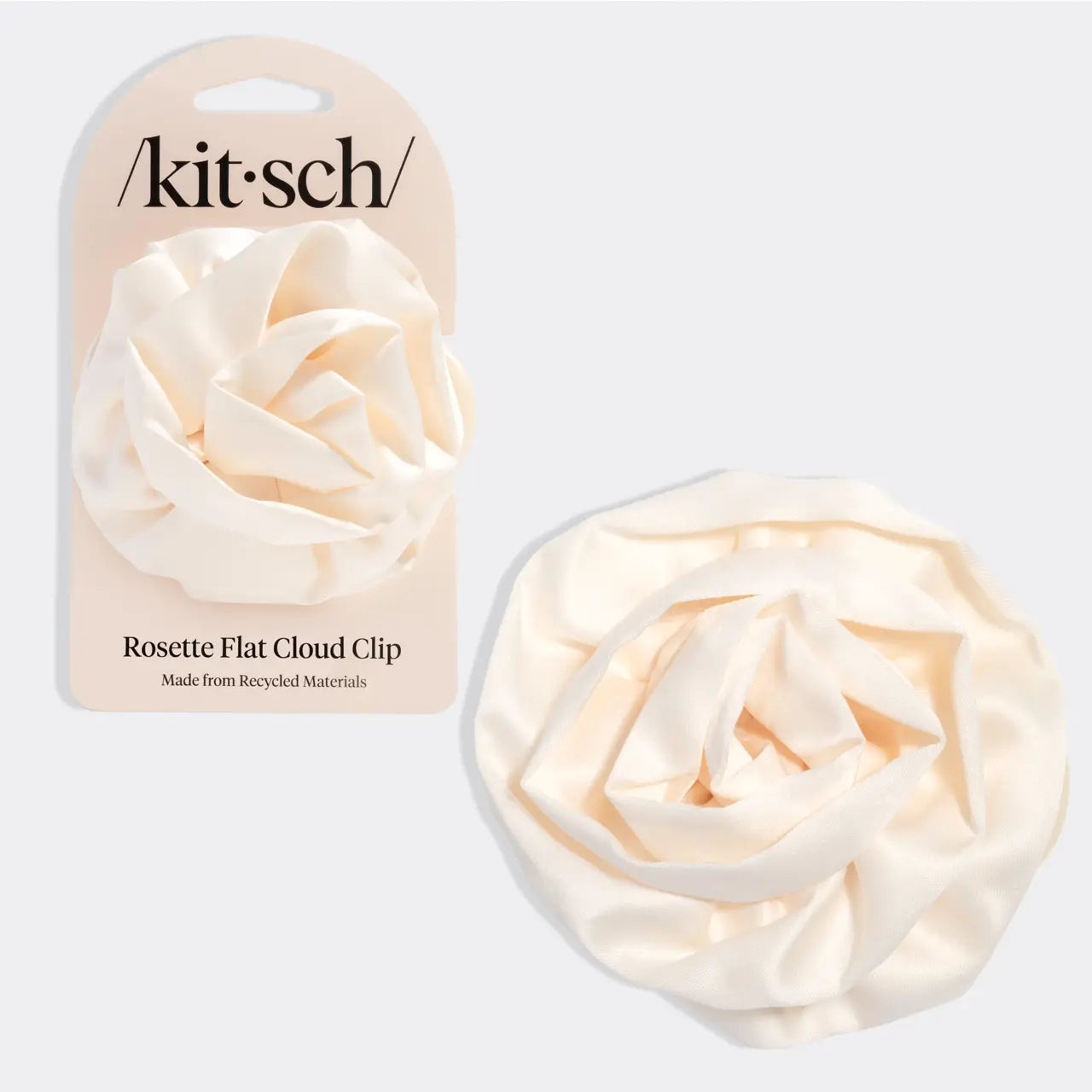 Kitsch - Satin Rosette Flat Clip Cream