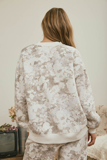 Floral Wash Boxy Crew