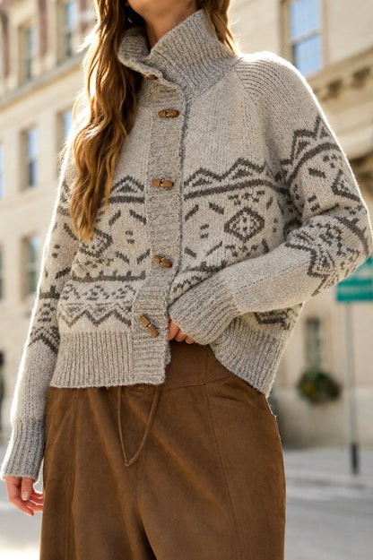 Toggle Button Knit Sweater