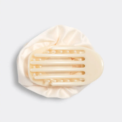 Kitsch - Satin Rosette Flat Clip Cream