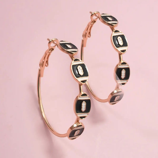 Gameday Football Baseball Hoop Earrings