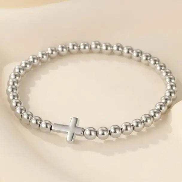Cross Ball Chain Bracelet