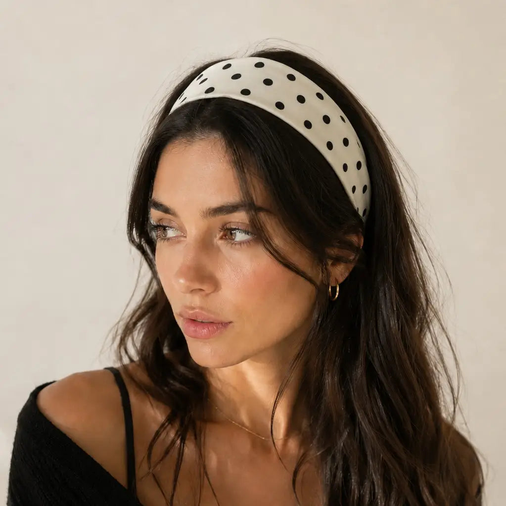 Red Gingham & Black Polka Dot Headband 2-pc Set