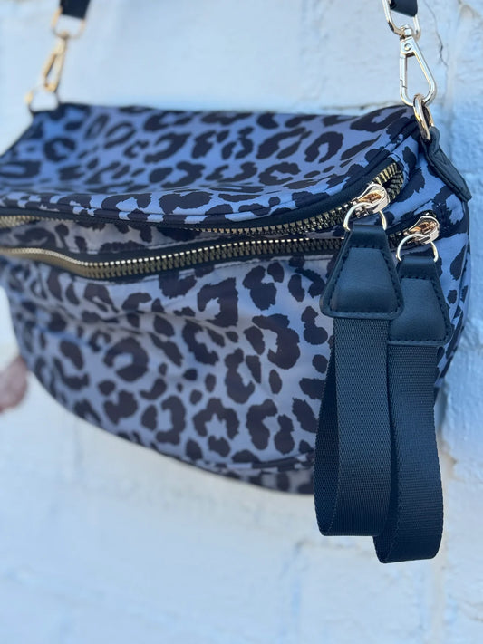 Leopard Double Zip Bum Bags