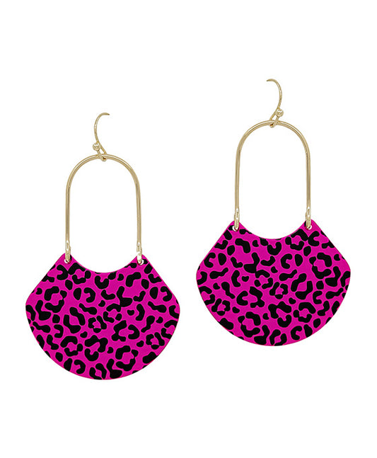 Hot Pink Leopard Earrings