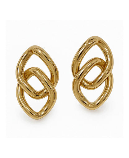 Double Square Linked Earrings