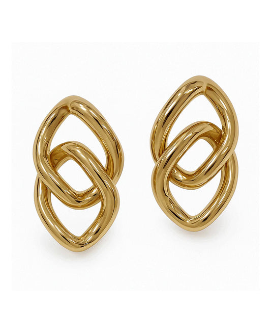 Double Square Linked Earrings