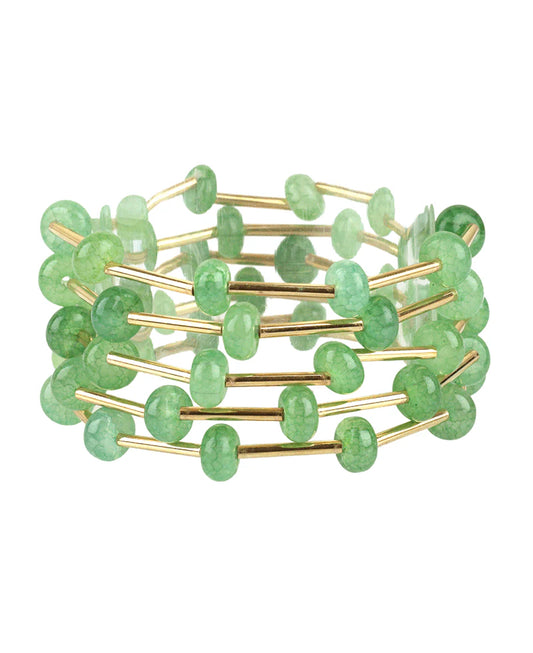 Marble Bead & Bar Stackable Bracelet