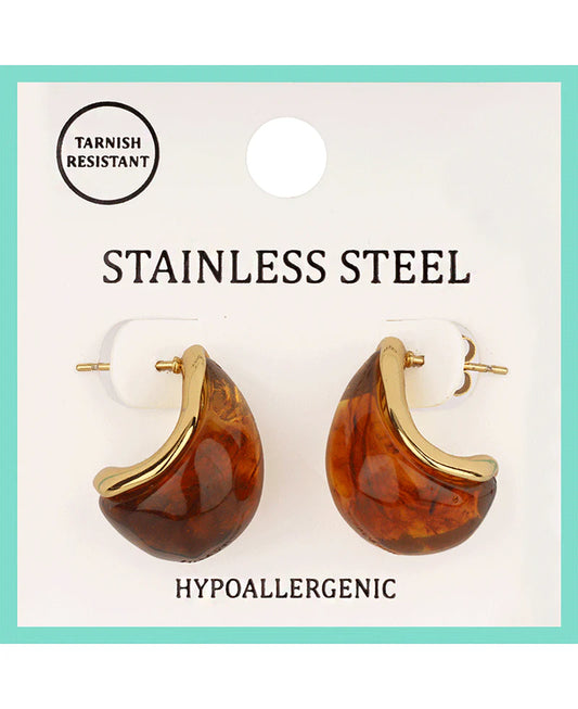 Acetate Stainless Hoop Earring