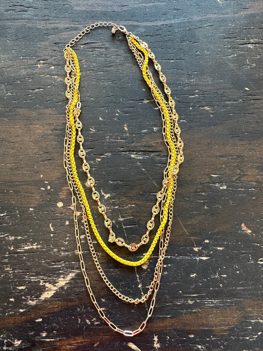 Gold & Yellow Chain Necklace
