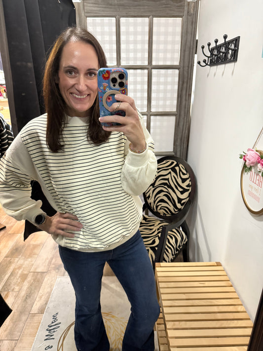 Contrast Stripe Knit Top