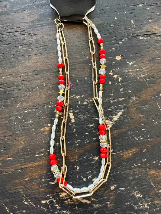Beaded & Chain Necklace
