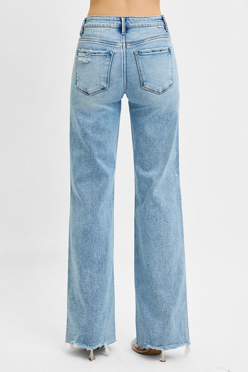 Risen - Tummy Control Mid Rise Wide Jeans