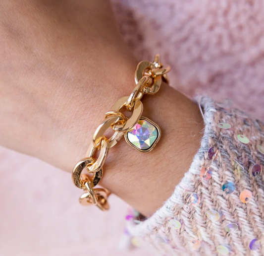 Gold Chain Crystal Bracelet