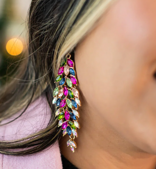 Multi Crystal Chandelier Earrings