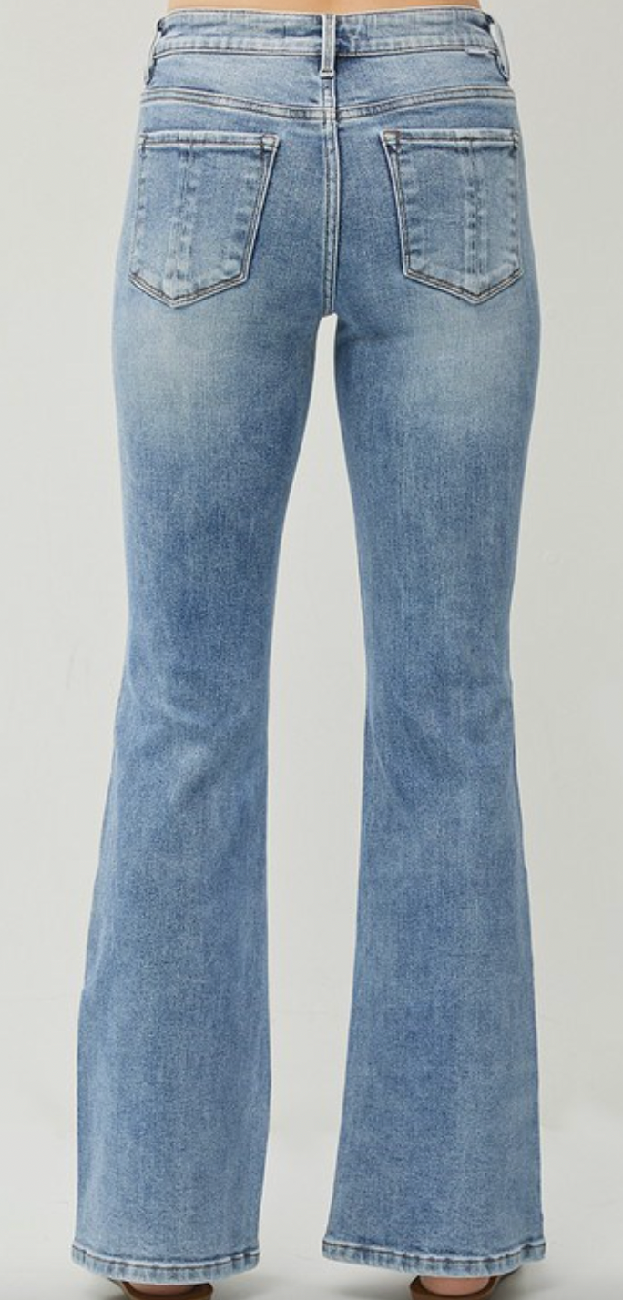 Mid-Rise Basic Flare Jeans