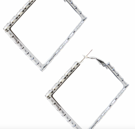 Large Crystal Square Earrings