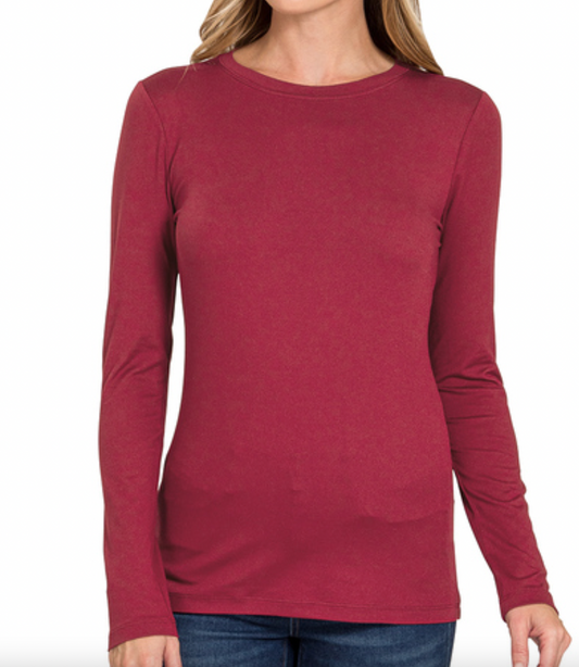 Brushed Microfiber Long Sleeve Tee