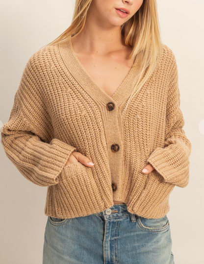 Oversized Ribbed Sweater Cardigan