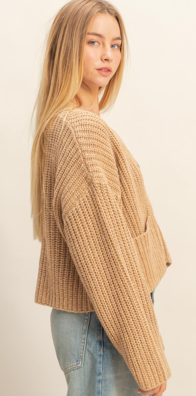 Oversized Ribbed Sweater Cardigan