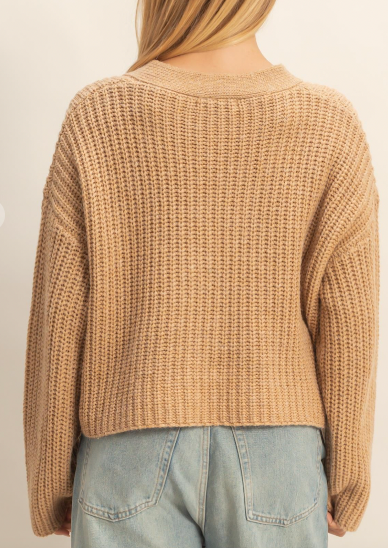 Oversized Ribbed Sweater Cardigan