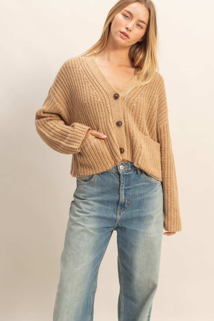Oversized Ribbed Sweater Cardigan