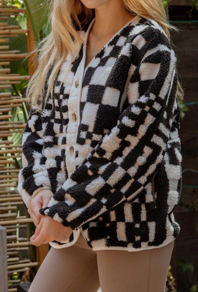 DOORBUSTER - Checkered Button Down Fleece