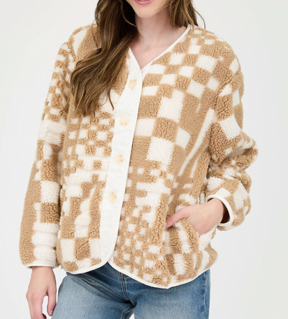 DOORBUSTER - Checkered Button Down Fleece