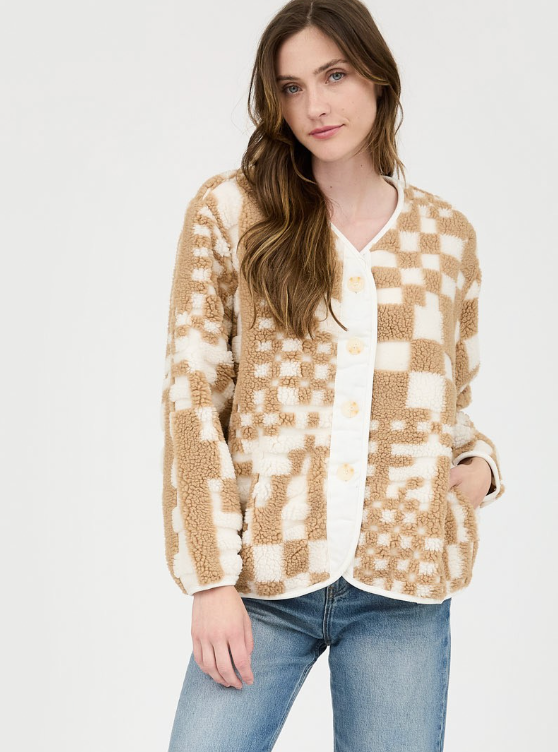 DOORBUSTER - Checkered Button Down Fleece