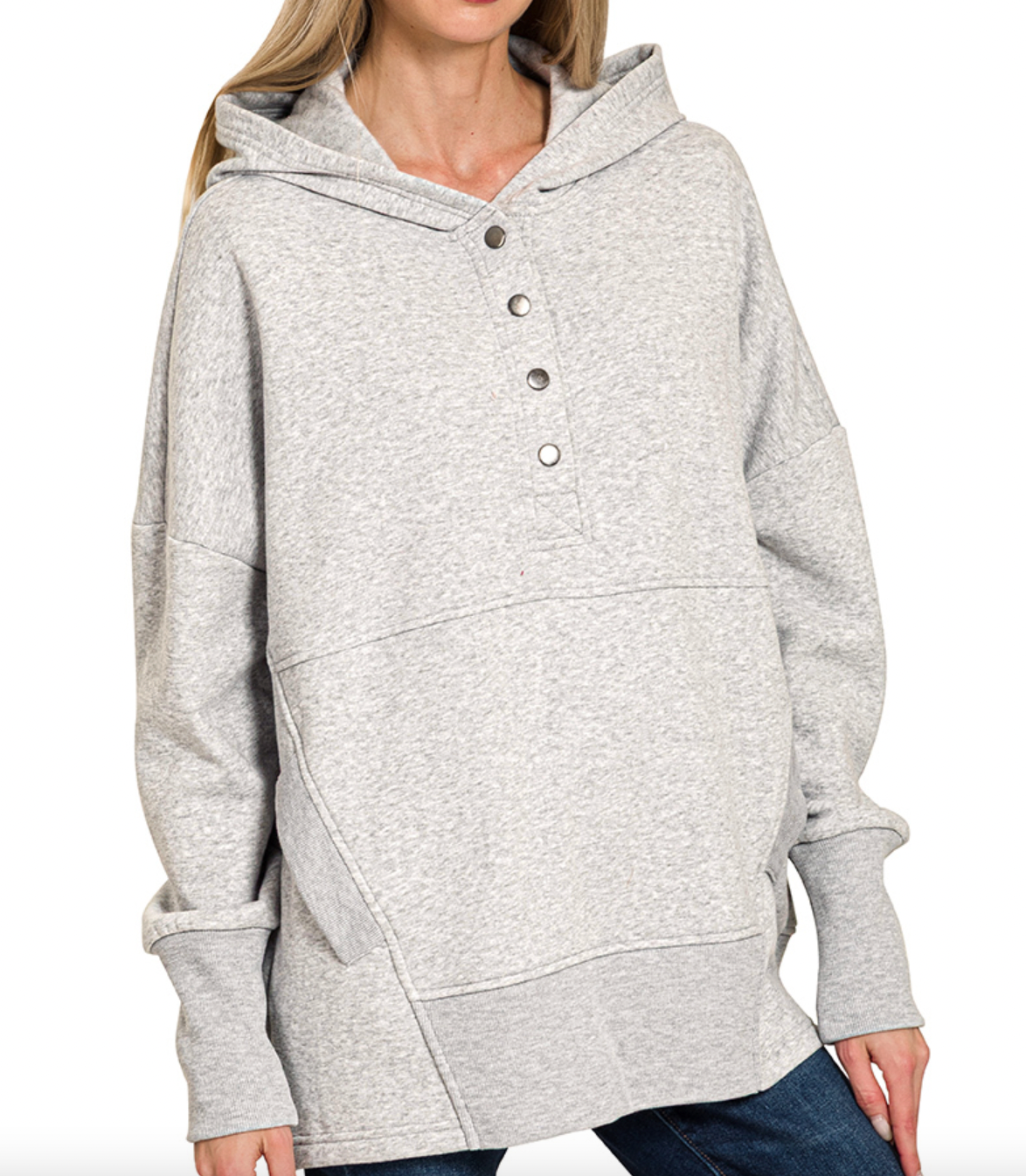 DOORBUSTER - Half Snap Button Sweatshirt