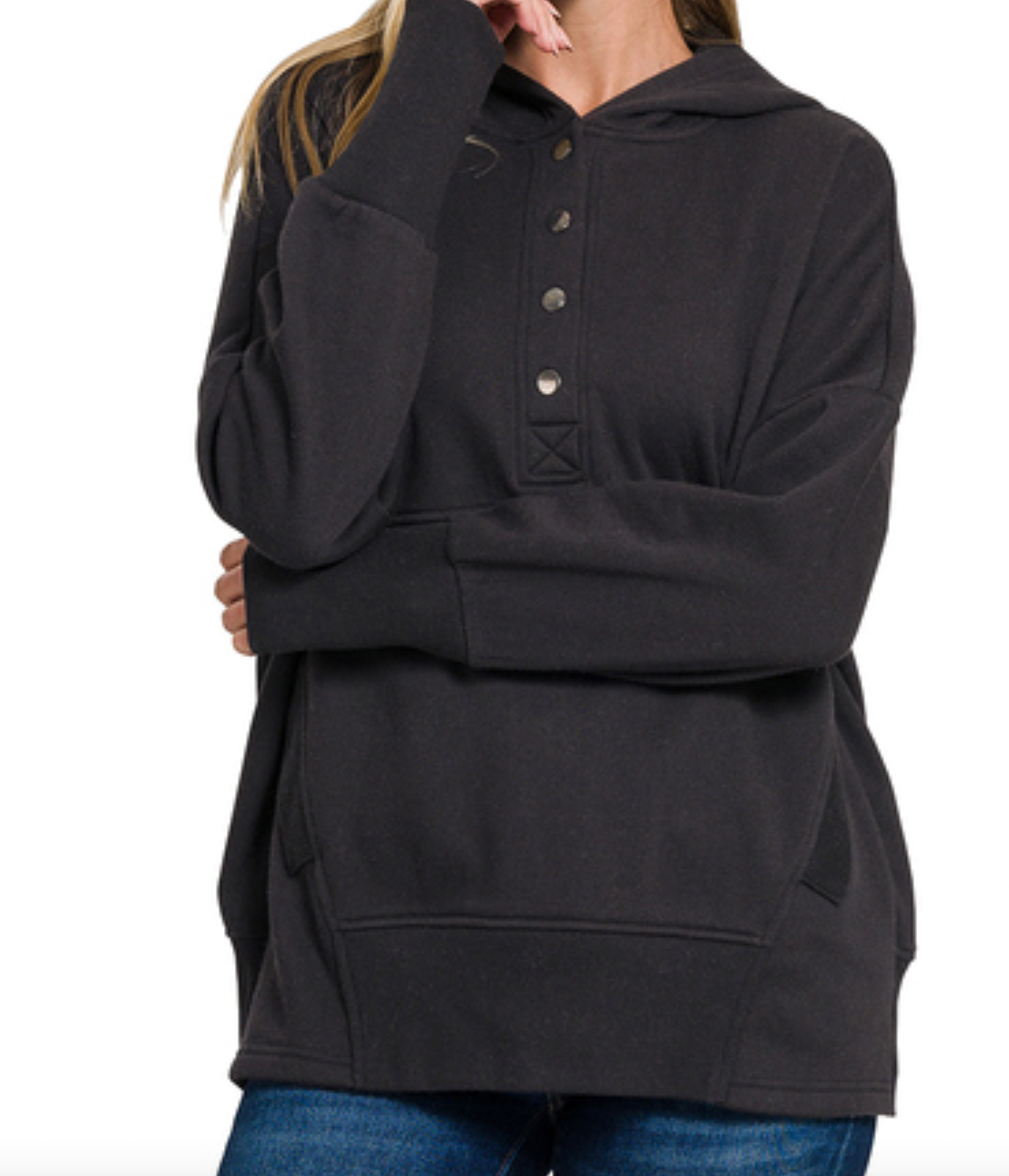 DOORBUSTER - Half Snap Button Sweatshirt