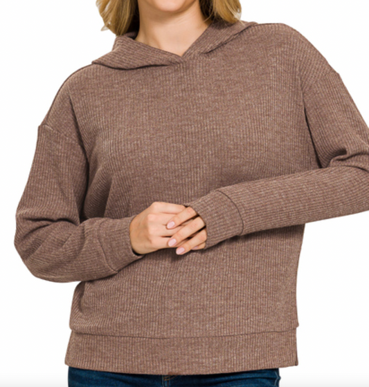 Ribbed Hoodie Pullover