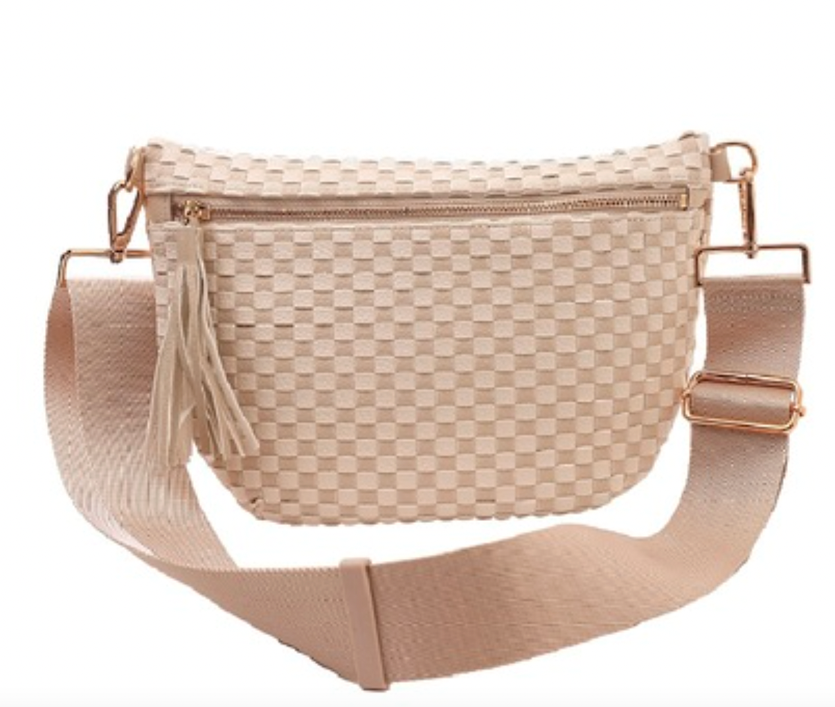 Beige Checkered Bum Bag