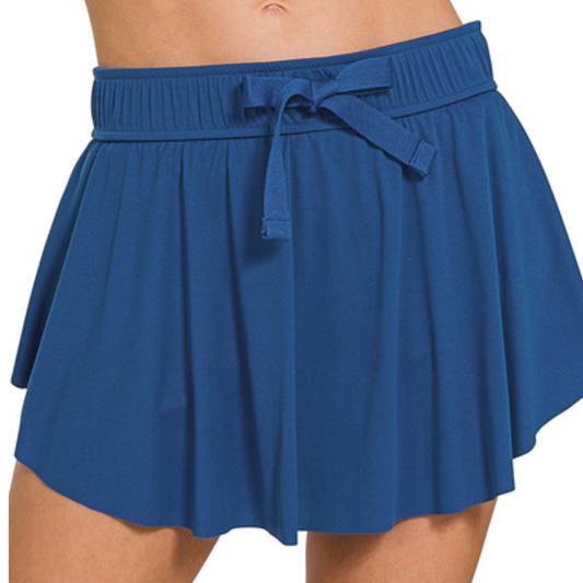 Ruffle Hem Tennis Skirt w/hidden Pockets