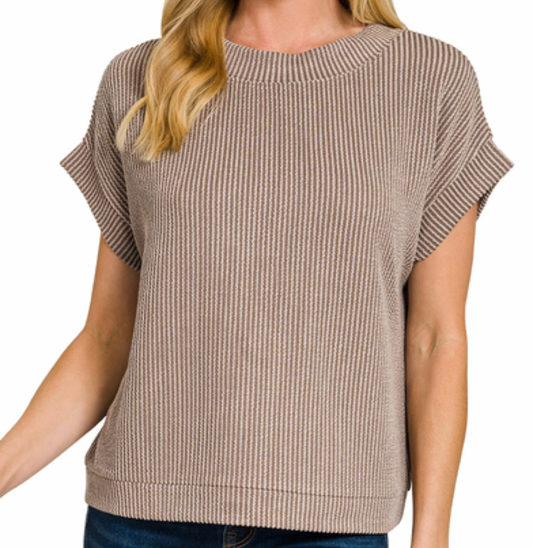Ribbed Cap Sleeve