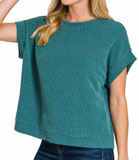 Ribbed Cap Sleeve